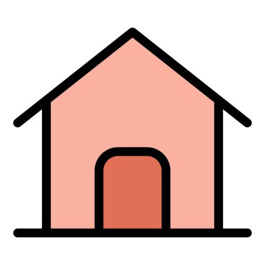 Ev Simgesi Konforlu Ev Tasarımı Düz Çizgi Rengi Biçimi