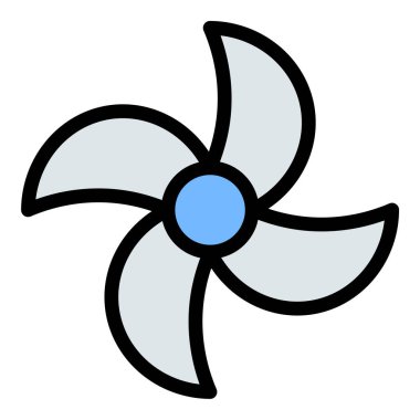 Düz Satır Rengi Biçiminde Fan Simgesi Soğutma Sistemi