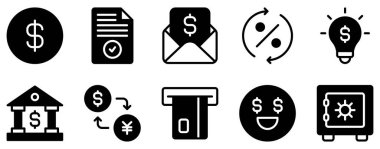 bankacılık satırı biçim simgesi koleksiyonu