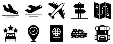 seyahat çizgisi biçim simgesi koleksiyonu