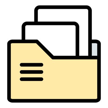 Düz Çizgi Rengi Biçiminde Portföy Simgesi Profesyonel Gösterimi