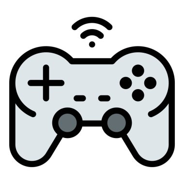 Video Oyun Simgesi Düz Çizgi Renk Biçiminde Etkileşimli Eğlence.