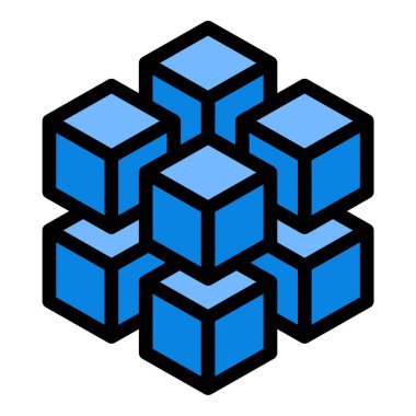 Düz Satır Rengi Biçiminde Veritabanı Simgesi Yapılandırılmış Veri Depolaması.