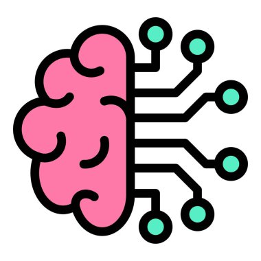 Düz Çizgi Renk Biçiminde Yapay Zeka Simgesi Akıllı Teknolojisi