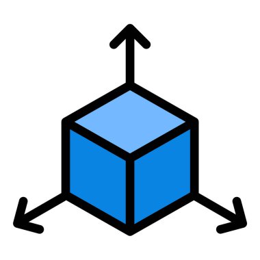 3B Simge: Düz Çizgi Renk Biçiminde Boyutsal Görselleştirme.