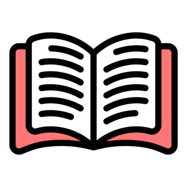 Düz Satır Rengi Biçiminde Kitap Simgesi Okuma ve Bilgisi Aç.