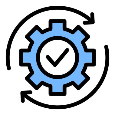 Basit Bakım Simgesi Düz Çizgi Renk Biçiminde Sorunsuz Bakım.