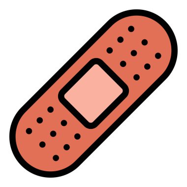 Düz Satır Rengi Biçiminde Sargı Simgesi İlk Yardım ve İyileştirme.