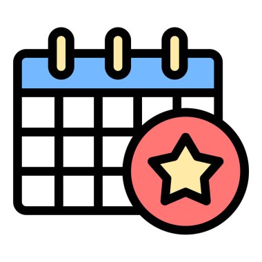 Güneş ve Dalgalar Düz Çizgi Renk Biçimli Tatil Simgesi Palmiye Ağacı.