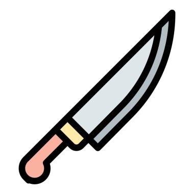 Kasap Bıçağı Simgesi Keskinliği, Eğri Kenarlı Geniş Bıçak ve Düz Çizgi Renk Biçimli Ergonomik Sapı.