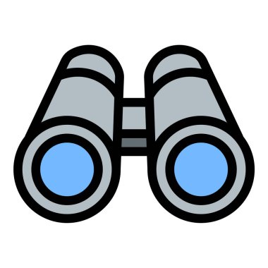 Düz Çizgi Dürbünü Simgesi A Basit ve Modern Keşif Çizimi.