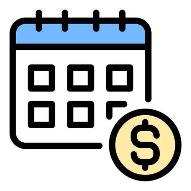 Uzun vadeli borç simgesi, bankacılık ve yatırım kavramları için ideal finansal yükümlülükleri, kredileri ve geri ödeme planlarını temsil eden düz çizgi biçiminde..