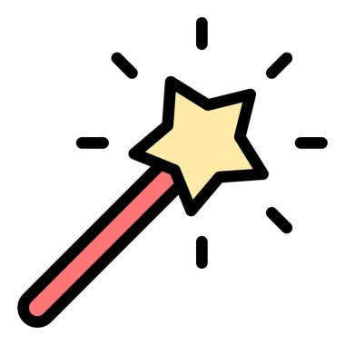 Sihirli büyüleri ve efsunları temsil eden düz çizgi biçimli sihirli simge hayal gücü ve mistik kavramlar için idealdir..