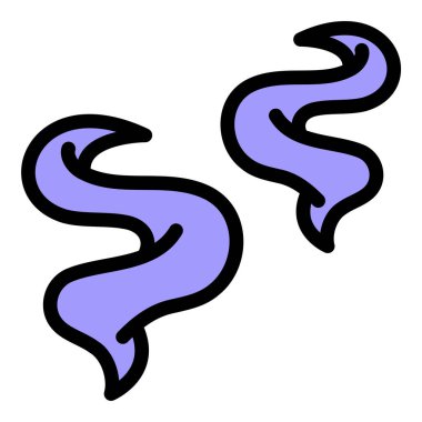 Düz çizgi şeklinde duman simgesi buhar dumanını temsil eder veya çevre güvenliği ve atmosferik kavramlar için ideal bir ateştir.