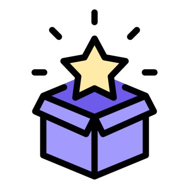 Perakende ve e-ticaret kavramları için ideal ürün ürünleri ve ticari ürünleri temsil eden düz çizgi biçiminde bir simge.