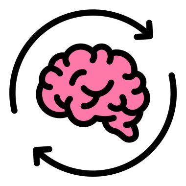 Psikoloji eğitimi ve analiz kavramları için ideal eylem alışkanlıklarını ve sosyal etkileşimleri temsil eden düz çizgi biçimindeki davranış simgesi.