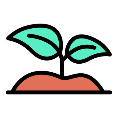 Yeni büyüme tarımını ve sürdürülebilirliği temsil eden düz çizgi biçimindeki filizlenme ikonu, tarım ve çevre kavramları için idealdir..