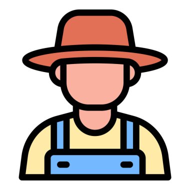 Tarımın sürdürülebilirliği ve tarım sektörü kavramları için ideal tarım çiftçiliği ve kırsal işgücünü temsil eden düz çizgi tarzında bir ikon.