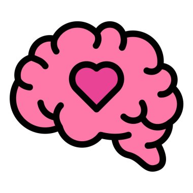 Düz çizgideki ruh sağlığı ikonu, duygusal refahı temsil eden psikolojik destek ve sağlık hizmetleri ve terapi kavramları için ideal özbakım..