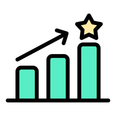 Reklam satışları ve markalaşma kavramları için ideal pazarlama indirimleri ve iş büyümesini temsil eden düz çizgi tarzında tanıtım simgesi.