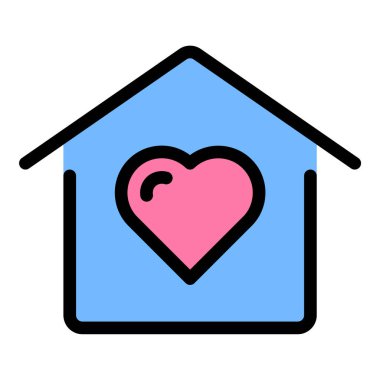 Ev yapımı ev ikonu, konfor güvenliği ve emlak ve yaşam tarzı kavramları için ideal aile ve konforunu temsil ediyor..