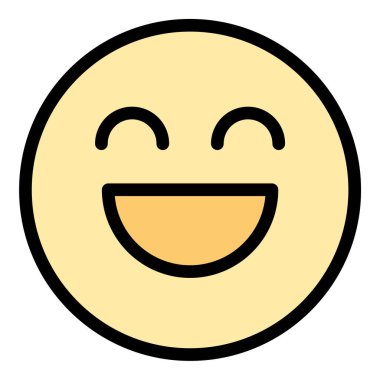 Sabit çizgi tarzında mutluluk simgesi neşe pozitifliği ve ruh sağlığı yaşam tarzı ve duygusal sağIık kavramları için idealdir..