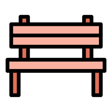 Park bankının düz çizgi biçimli ikonu açık hava oturma ve kamusal alanlar park eğlencesi ve şehir kavramları için idealdir..