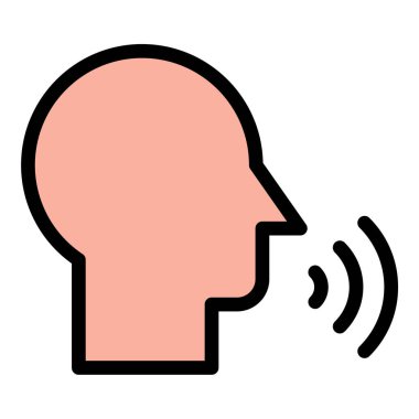 Düz çizgi biçiminde konuşan simge, halka açık konuşma ve ifade dili ve sunum kavramları için idealdir.