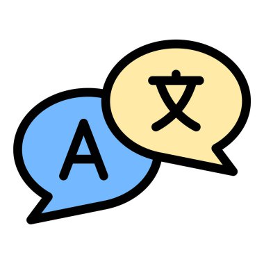 Düz çizgi biçiminde iki dilli simge dil yeterlilik iletişimini ve eğitim için ideal tercümeyi temsil ediyor küresel etkileşim ve çok kültürlü kavramlar.