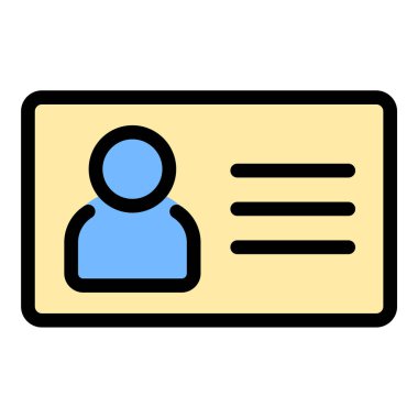 Profesyonel kimlik ağı ve iş bağlantılarını temsil eden düz çizgili kart simgesi, kurumsal marka tanıtımı ve iletişim kavramları için idealdir.