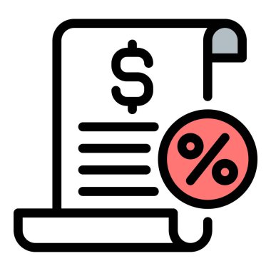 Vergi ikonu, vergilendirme finansal yükümlülüklerini ve mali planlama ve muhasebe işleri için ideal devlet gelirini temsil etmektedir..