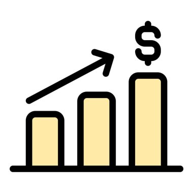 Ekonomi ve kurumsal finans kavramları için ideal gelir ve iş gelirlerini temsil eden sabit çizgi tarzında gelir ikonu.