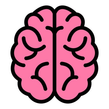 Zeka yaratıcılığını ve beyin bilimi öğrenimi ve zihinsel sağlık kavramları için ideal düşünme biçimini temsil eden düz çizgi biçimindeki beyin simgesi.