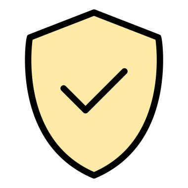 Siber güvenlik ve risk yönetimi kavramları için ideal güvenlik ve savunma sistemini temsil eden düz çizgi biçimli koruma ikonu.