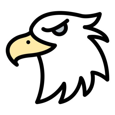 Kartal simgesi düz çizgi tarzı tasviri vahşi yaşam, güvenlik ve ulusal kimlik temalarına uygun güç ve özgürlüğü temsil eder..