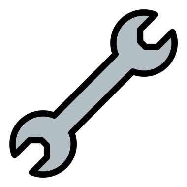 Mühendislik, mekanik ve inşaat için uygun araçları, onarımı ve bakımını temsil eden düz çizgi çizgisi çizimi.