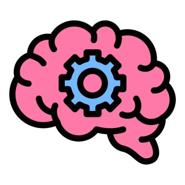 Yapay beyin simgesi düz çizgi tarzı illüstrasyon ileri yapay zeka, makine öğrenimi ve bilişsel bilişim, teknoloji, yenilik ve nörobilim kavramları için uygundur..