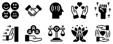 Kişisel Farkındalık Simgesi Katı Stil Koleksiyonu farkındalığı temsil eden kişisel büyüme ve zihinsel sağlık koçluğu ve kendini geliştirme uygulamaları için uygun içgözlem