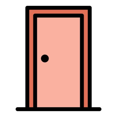 Ev tasarımı, güvenlik ve gayrimenkul hizmetleri için uygun giriş, çıkış ve erişimi temsil eden kapı simgesi.