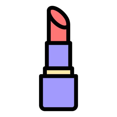 Dudak boyası simgesi düz çizgi çizimi makyaj ve güzellik geliştirmesini temsil ediyor, kozmetik, moda ve kişisel bakım projeleri için uygun