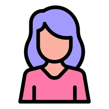 Kadın kimlik ve cinsiyetini temsil eden, kullanıcı profilleri, sağlık hizmetleri ve kadın odaklı projeler için uygun bir kadın simgesi