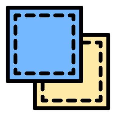 Dikiş ikonu düz çizgi tarzı illüstrasyon dikiş ve tekstil yapısını temsil eder, terzilik, nakış ve moda tasarım projeleri için uygundur