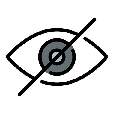 Gizliliği ve gizlenmiş içeriği temsil eden simge düz çizgi biçimini gizle, kullanıcı arayüzü, güvenlik ve dijital gizlilik ile ilgili projeler için uygundur