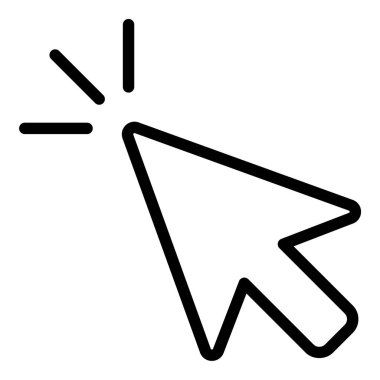 Kullanıcı etkileşimi ve dijital seçimi temsil eden düz çizgi biçim illüstrasyonuna tıklayın, UI / UX tasarımı, web gezinti ve teknolojiyle ilgili projeler için uygundur