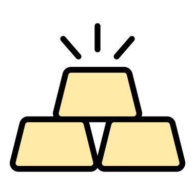 Servet ve yatırımı temsil eden, finans, bankacılık ve lüksle ilgili projeler için uygun altın külçeli düz çizgi tasviri