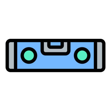 İnşa, mühendislik ve araştırma projeleri için uygun, seviyelendirme araçları ve inşaat doğruluğunu temsil eden Waterpass simgesi düz çizgi biçim illüstrasyonuName