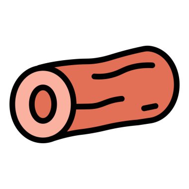 Ham kereste ve ormancılık kaynaklarını temsil eden ahşap logaritma simgesi düz çizgi çizimi, inşaat, ahşap işçiliği ve doğayla ilgili projeler için uygundur