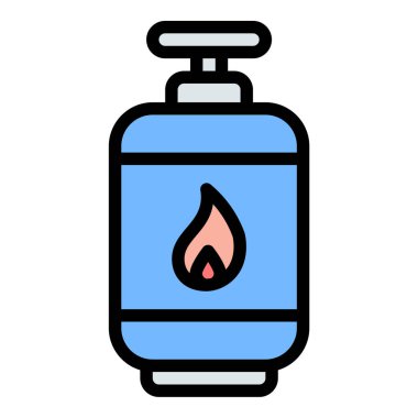 Enerji, endüstriyel ve çevreyle ilgili projeler için uygun yakıt ve enerji kaynaklarını temsil eden gaz ikonu düz çizgi tarzı illüstrasyonu