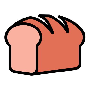 Ekmek simgesi düz çizgi tarzı tasviri, fırın, fırın ve gıda hizmetleri ile ilgili projeler için uygun fırın ürünleri ve zımba gıdalarını temsil eder