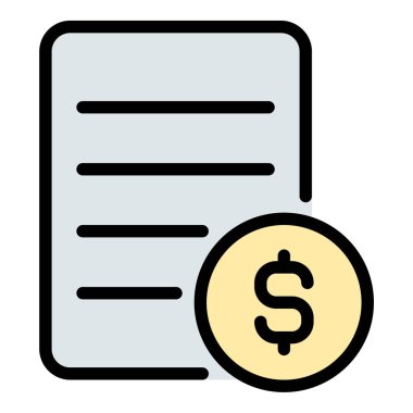 Finansal planlama ve gider yönetimini temsil eden, muhasebe, işletme ve kişisel finansman projelerine uygun, bütçe simgesi düz çizgi tarzı illüstrasyon